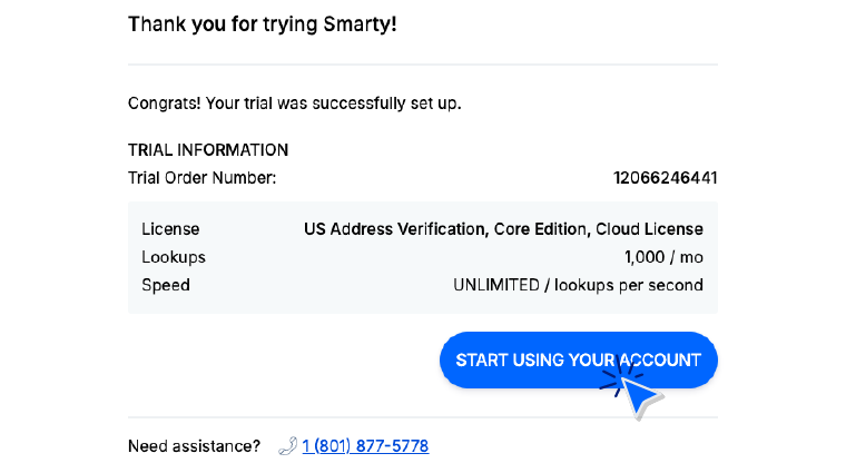 Step 5 for setting up Smarty's address verification Excel plugin